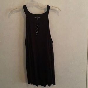 Cable and  gauge black tunic style tank